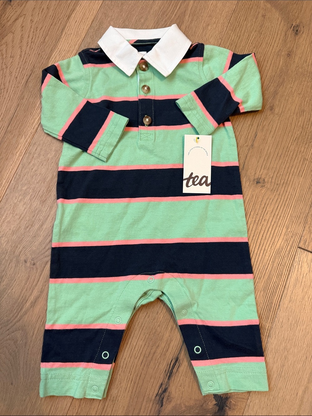 Tea Collection Baby Boy's Striped Romper - Size 0-3 months - New!